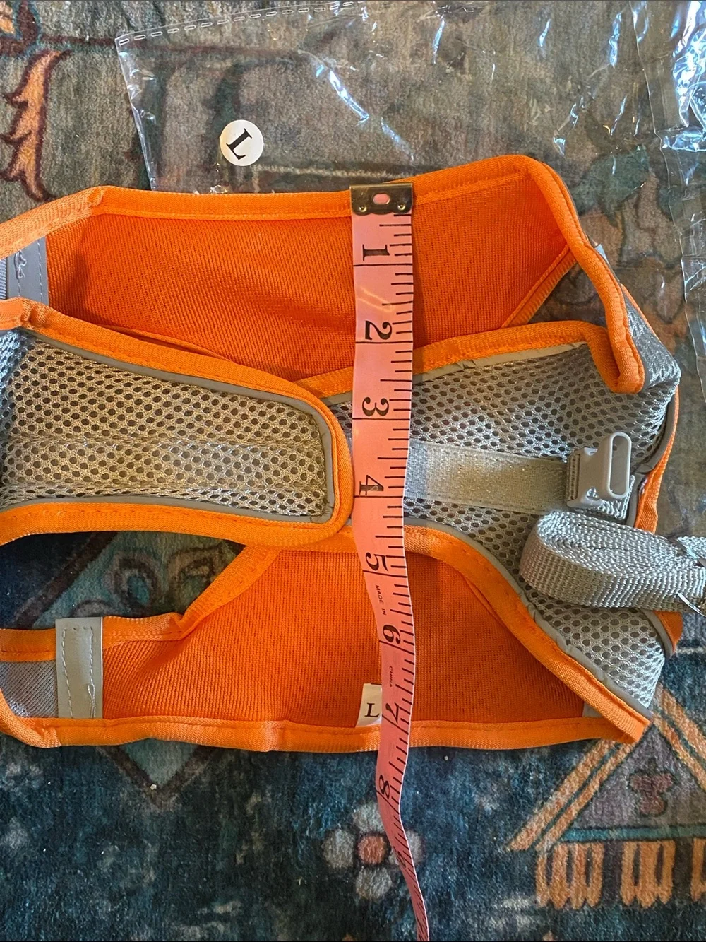 Reflective Orange Dog Harness with Adjustable Straps